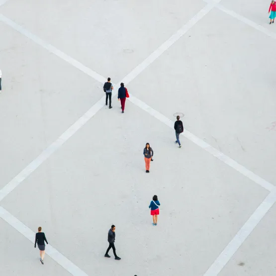 people walking outside