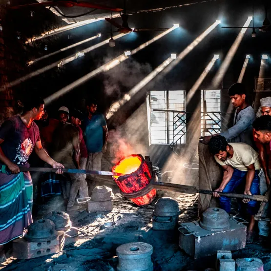 industrial workers in a foundry Bandgladesh