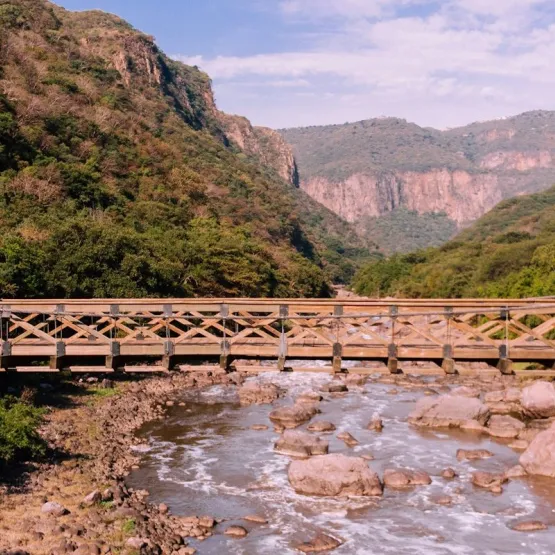 A bridge across a lake
