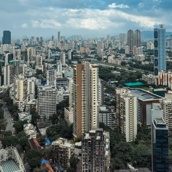 High rise buildings in an urban area