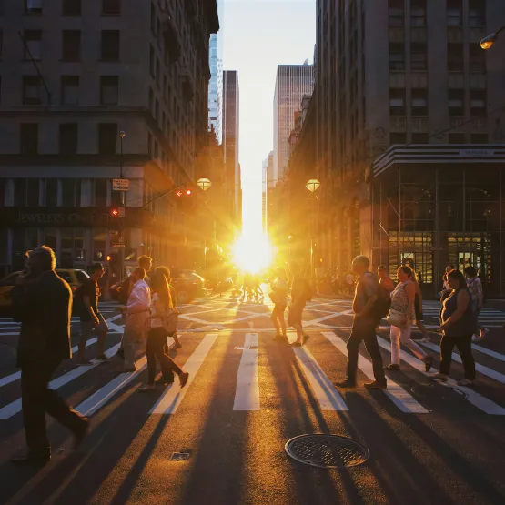 people-walking-street-nyc-sunset