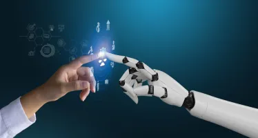 human and robot finger meeting