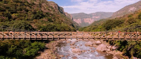 A bridge across a lake