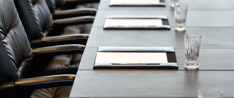 table set for a meeting