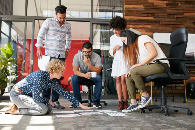 people collaborating at work