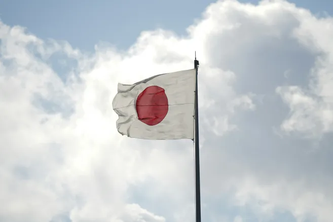 A picture of the national flag of Japan taken by Hayashi Kanna.